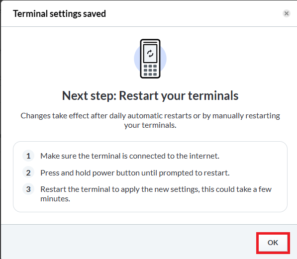 Terminal Settings Saved - Offline Mode.png