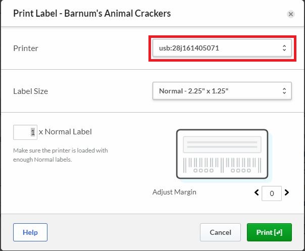 LSR] Unable to Print Tags Using Lightspeed Retail Using Google