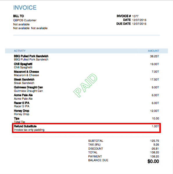 what-is-a-refund-substitute-in-my-invoice-credit-memo-individual